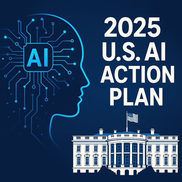 2025 U.S. AI Action Plan – Visual Overview A digital illustration symbolizing the
